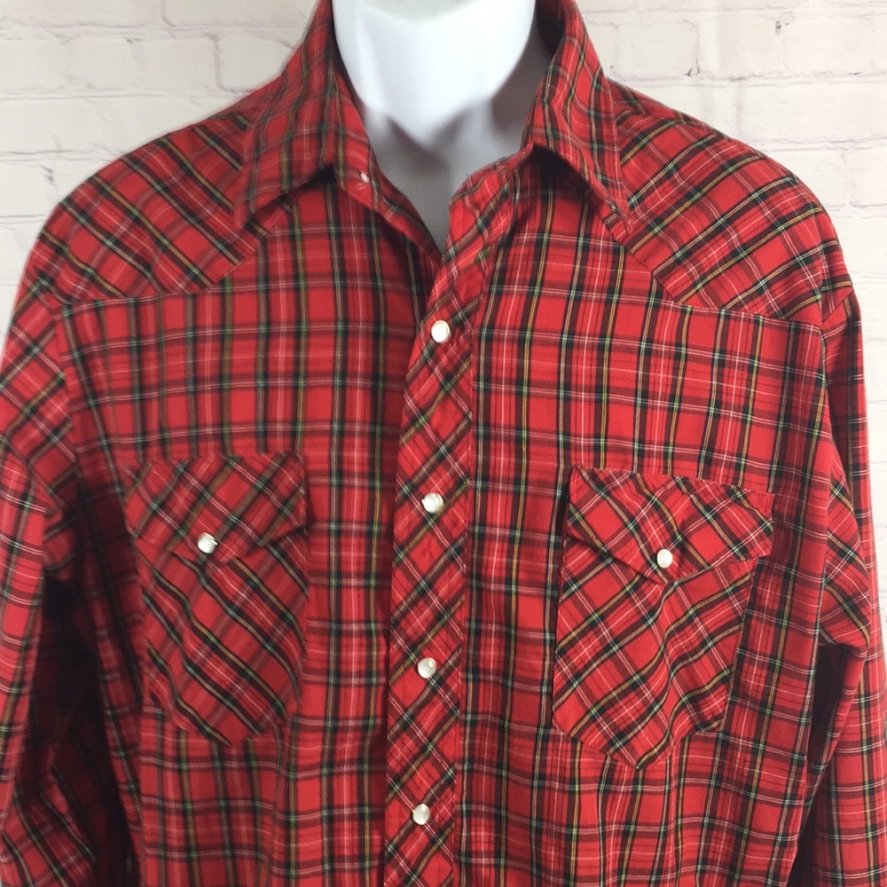 Rustler  Plaid Western Shirt Size Medium - Picture 2 of 6